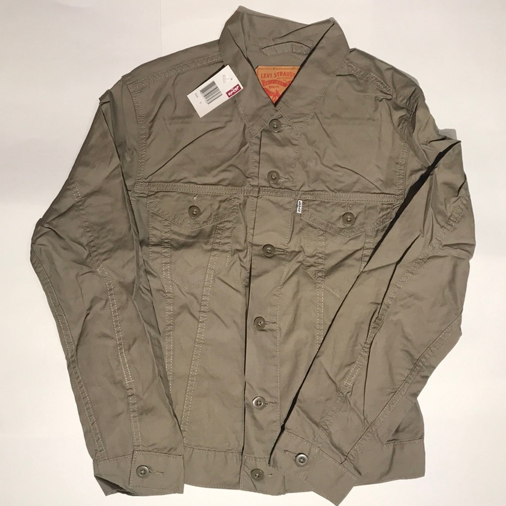 Levis Lightweight Khaki Trucker Jacket - Small